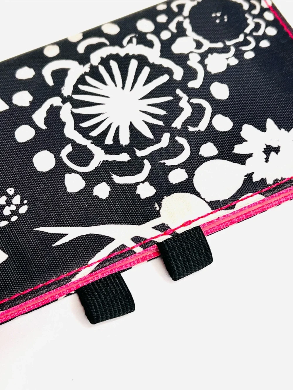 Thirty-One Gifts Checkbook Wallet Black White Floral Pink Organizer